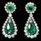 Diamond and emerald earrings